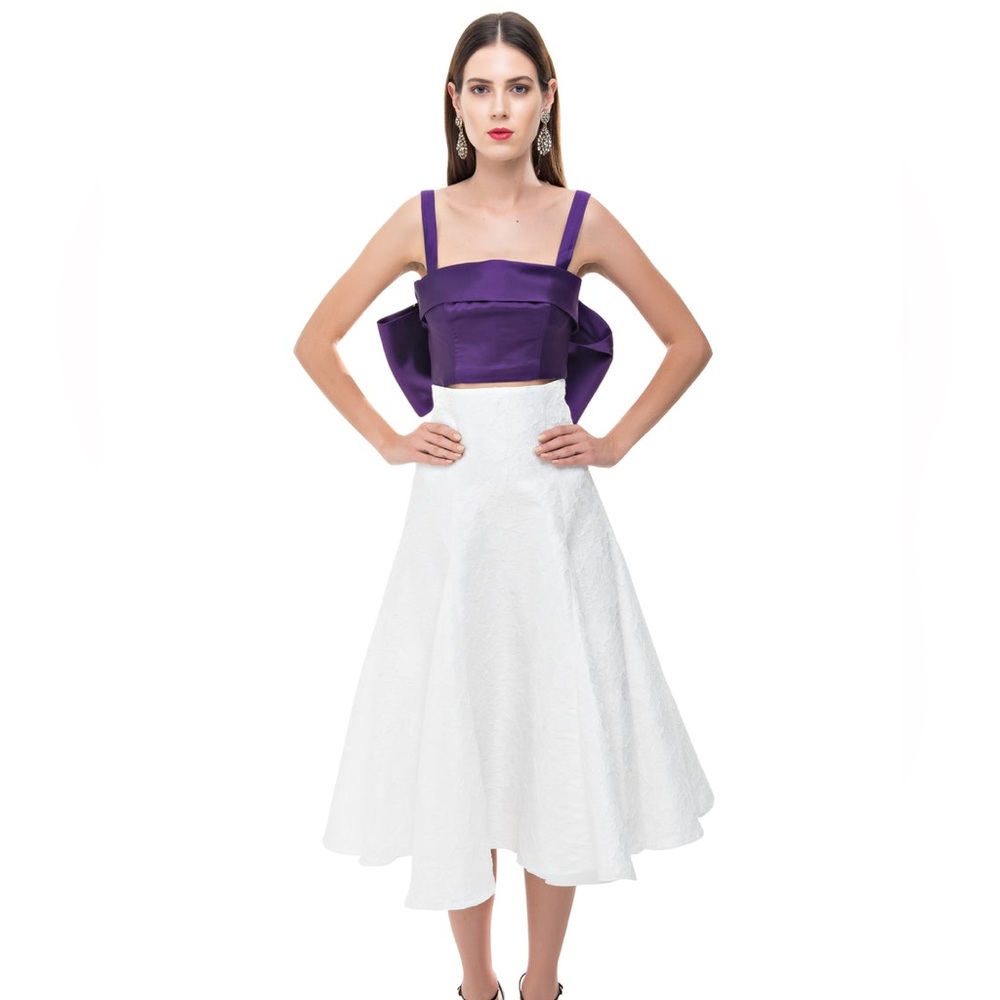 Bambah white snowflake midi skirt